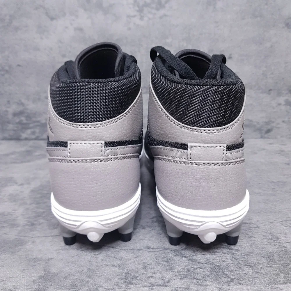 NIKE Air Jordan 1 TD Mid Shadow Grey Football Cleats Mens 8 Black Grey Lunarlon‎